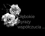 Dwie róże na czarnym tle. Napis: "Głębokie wyrazy współczucia...". Jak złożyć kondolencje przez telefon, gdy słowa są trudne.