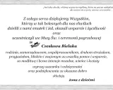 Wyrazy wdzięczności i podziękowania za udział w pogrzebie Czesława Bielaka.