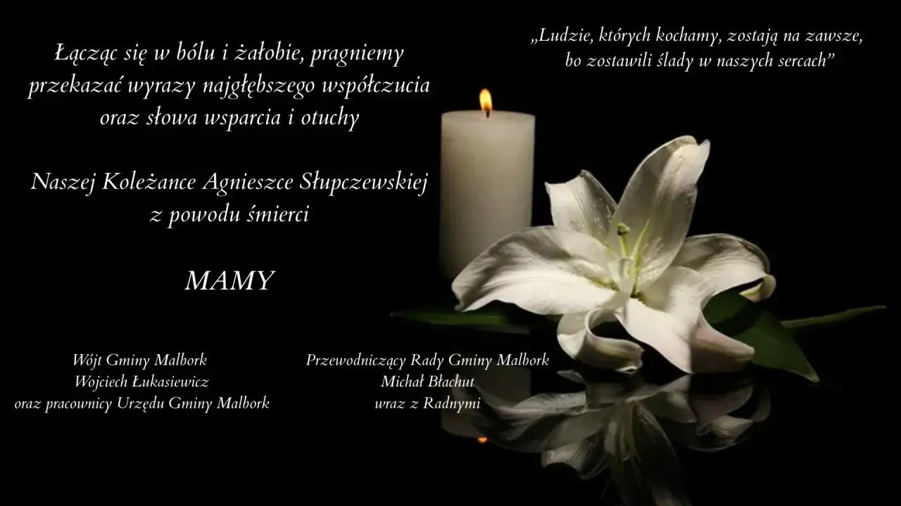 Kondolencje dla Agnieszki Słupczewskiej z powodu śmierci Mamy. Niech jej ziemia lekką będzie.